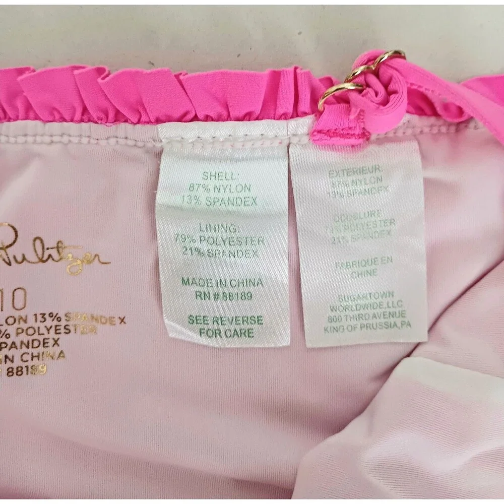 NEW Lilly Pulitzer Girls Juliet One Piece Swimsuit Pink Tropics Sz 10